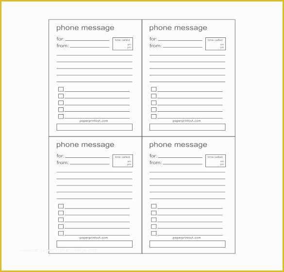 Text Message Templates Free Of 21 Phone Message Templates Pdf Doc