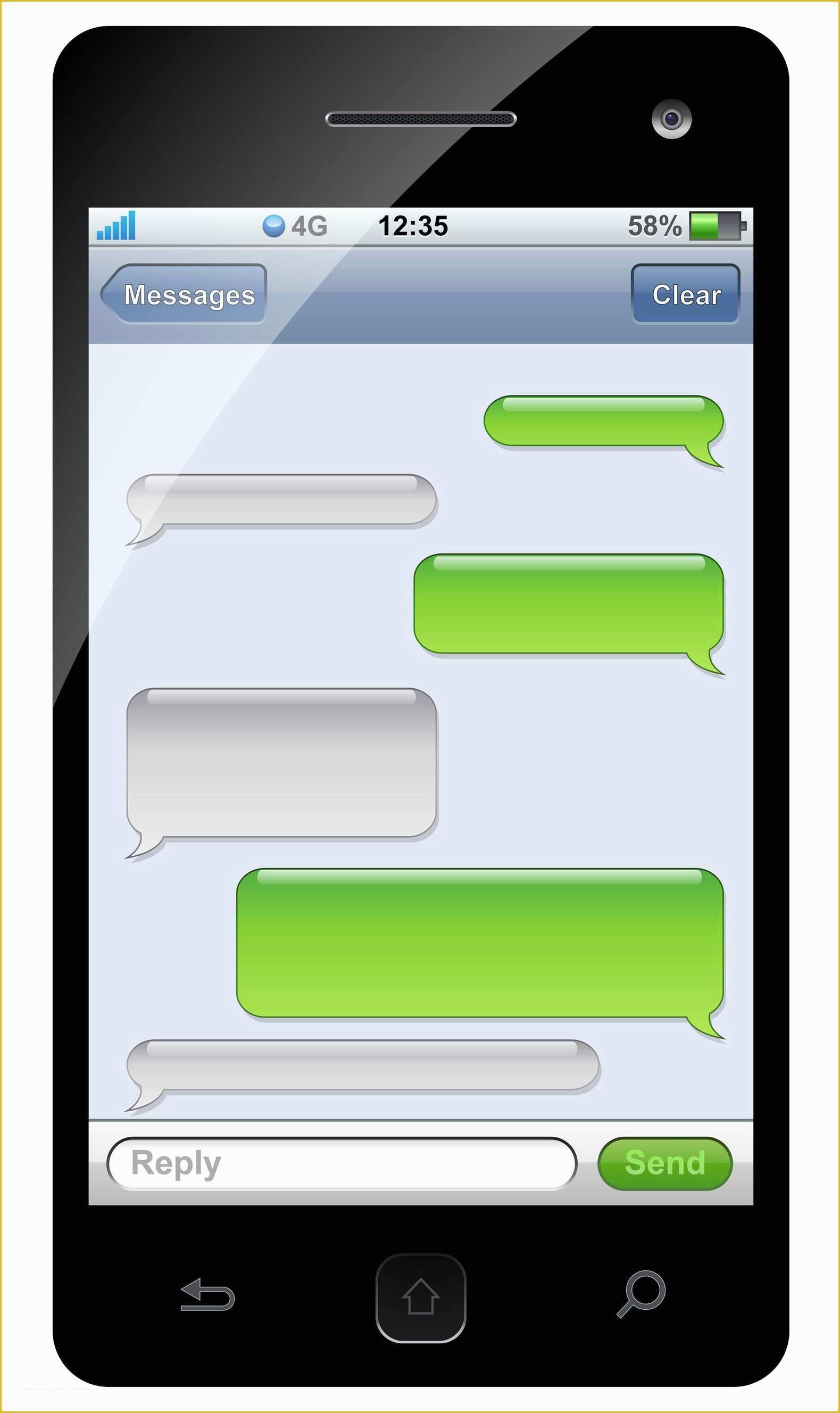 Text Message Templates Free Of Green iPhone Clipart