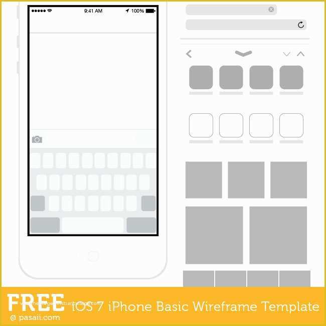 Text Message Templates Free Of Ios 7 Basic iPhone Wireframe Template