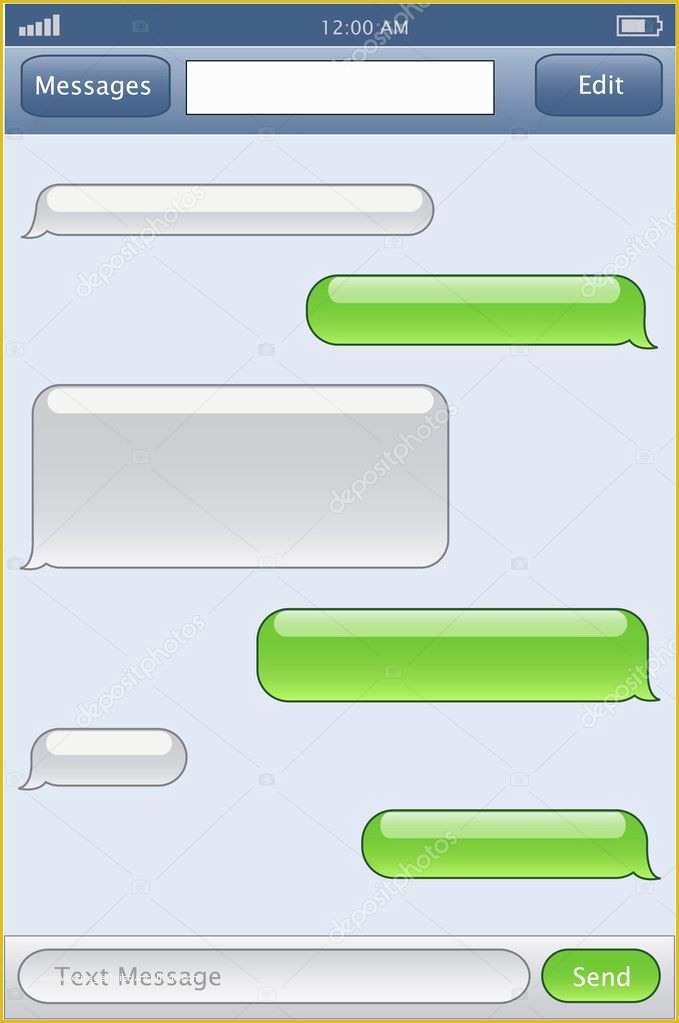 Text Message Templates Free Of Phone Chat Template — Stock Vector © Pixxart