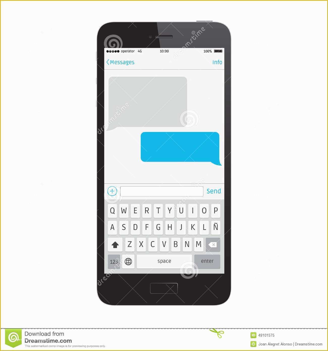 Text Message Templates Free Of Phone Display Template Cartoon Vector