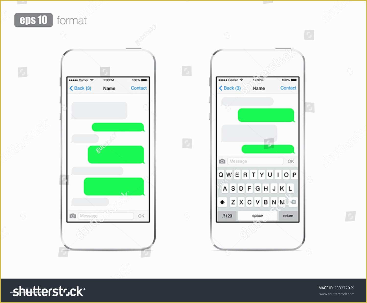 Text Message Templates Free Of Smartphone Chatting Sms Template Bubbles Place Stock