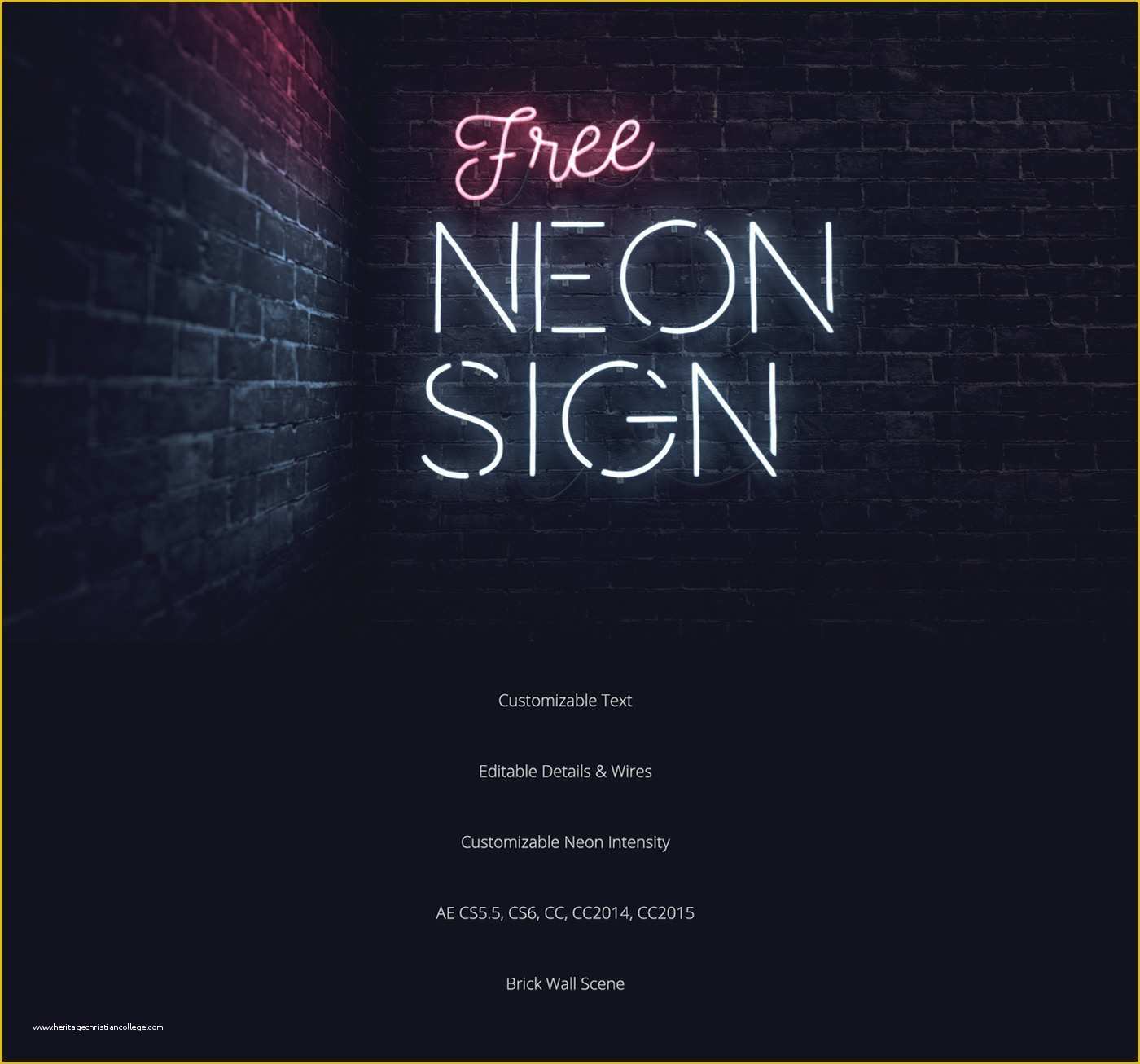 Text Messaging after Effects Template Free Download Of Neon Sign