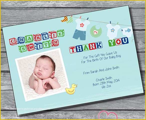 Thank You Card Template Free Download Of 19 Baby Thank You Cards Free Printable Psd Eps