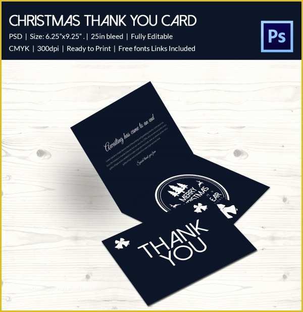 Thank You Card Template Free Download Of 30 Christmas Thank You Card Templates Free Psd Eps