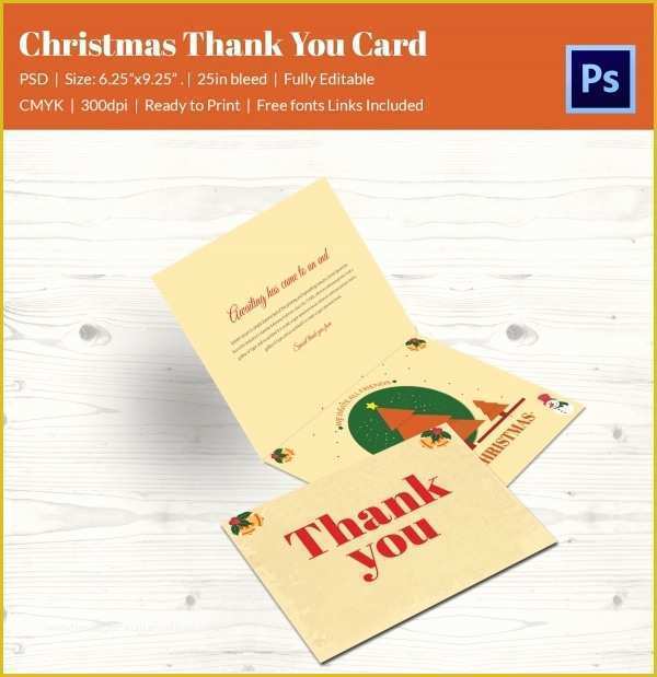 Thank You Card Template Free Download Of 30 Christmas Thank You Card Templates Free Psd Eps