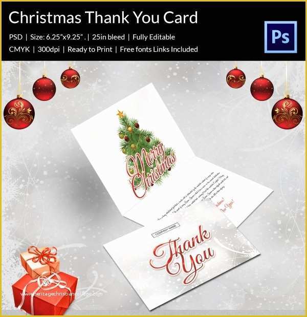 Thank You Card Template Free Download Of 30 Christmas Thank You Card Templates Free Psd Eps