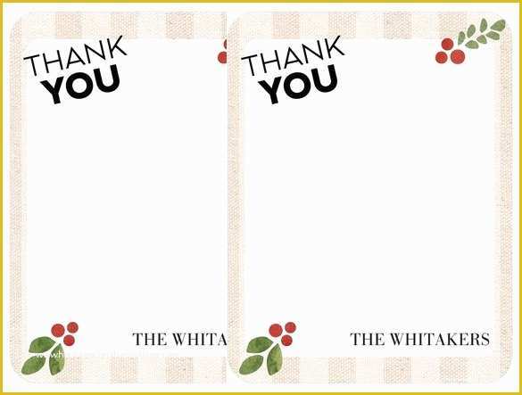 Thank You Card Template Free Download Of 40 Christmas Thank You Card Templates – Free Psd Eps