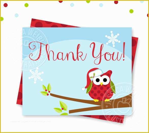 Thank You Card Template Free Download Of 40 Christmas Thank You Card Templates – Free Psd Eps