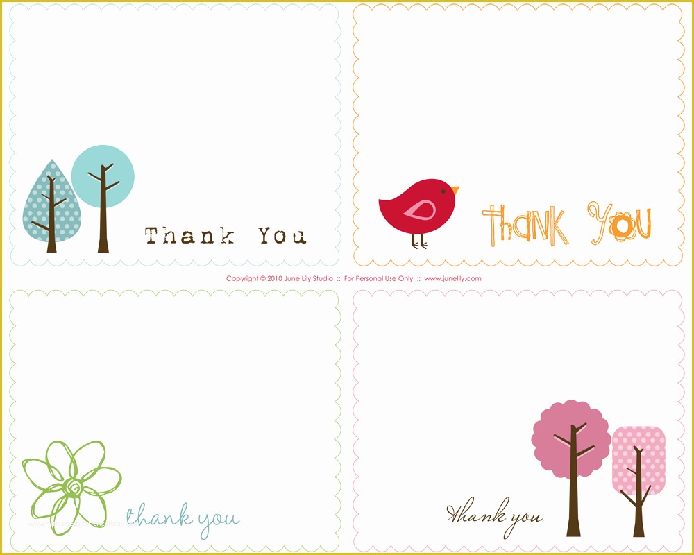 Thank You Card Template Free Download Of Free Printable Thank You Notes June Lily