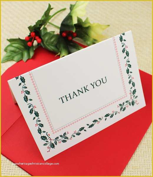 Thank You Card Template Free Download Of Holly Christmas Thank You Card Template – Download &amp; Print
