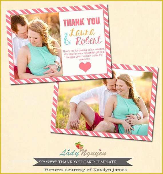 Thank You Card Template Free Download Of Instant Download 5x7 Wedding Thank You Card Template