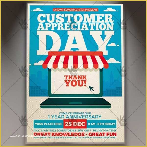 Thank You Flyer Template Free Of Customer Appreciation Day Business Flyer Psd Template