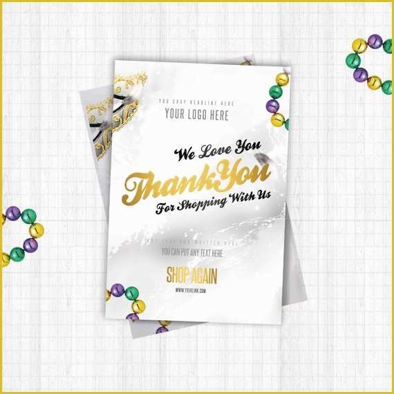 Thank You Flyer Template Free Of Thank You Flyer Card Template Design for Shop Psd by