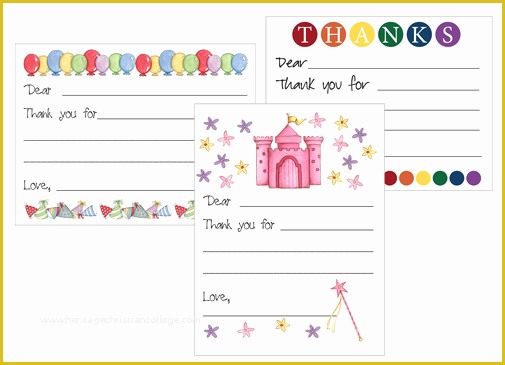 Thank You Note Template Free Of Free Printable Kid S Thank You Card Templates