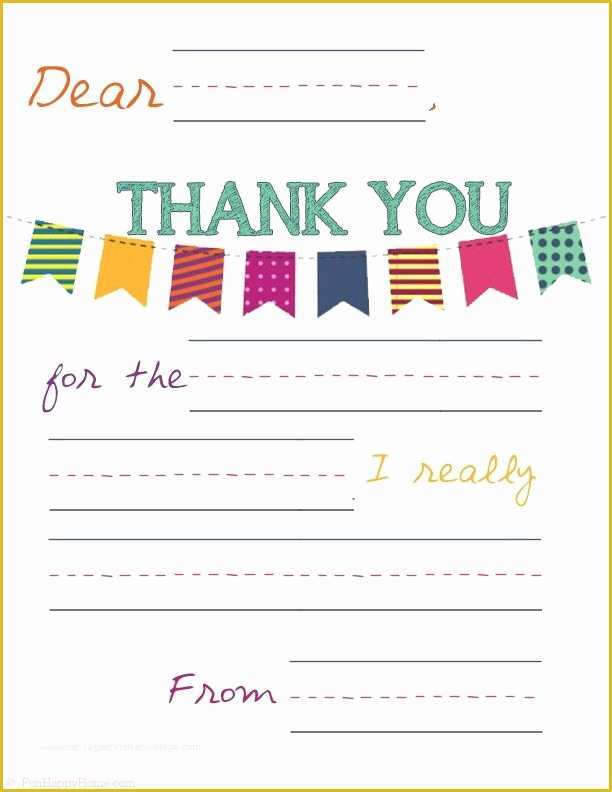 Thank You Note Template Free Of Free Printable Thank You Notes for Kids