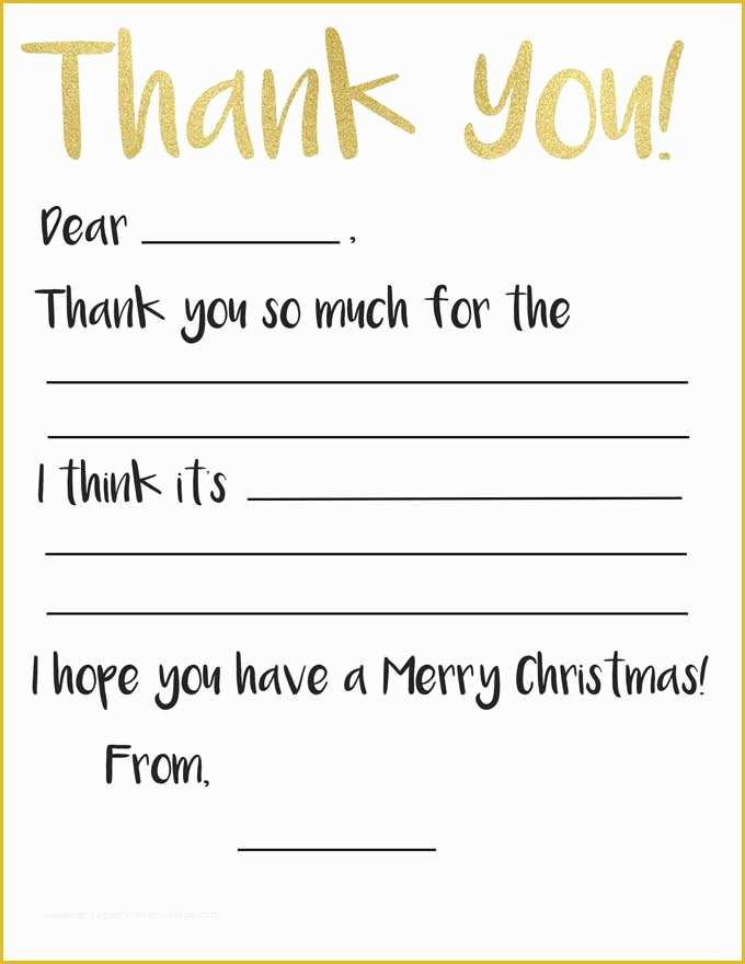 Thank You Note Template Free Of Kid S Thank You Card Printable