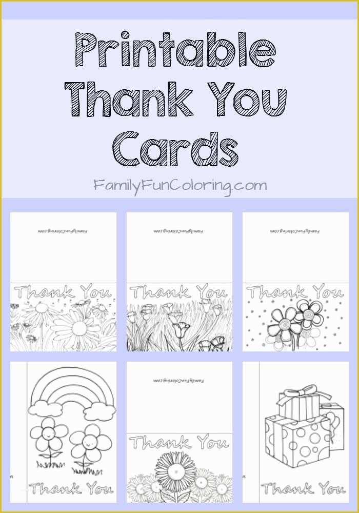 Thank You Note Template Free Of Printable Thank You Cards to Color Familyfuncoloring