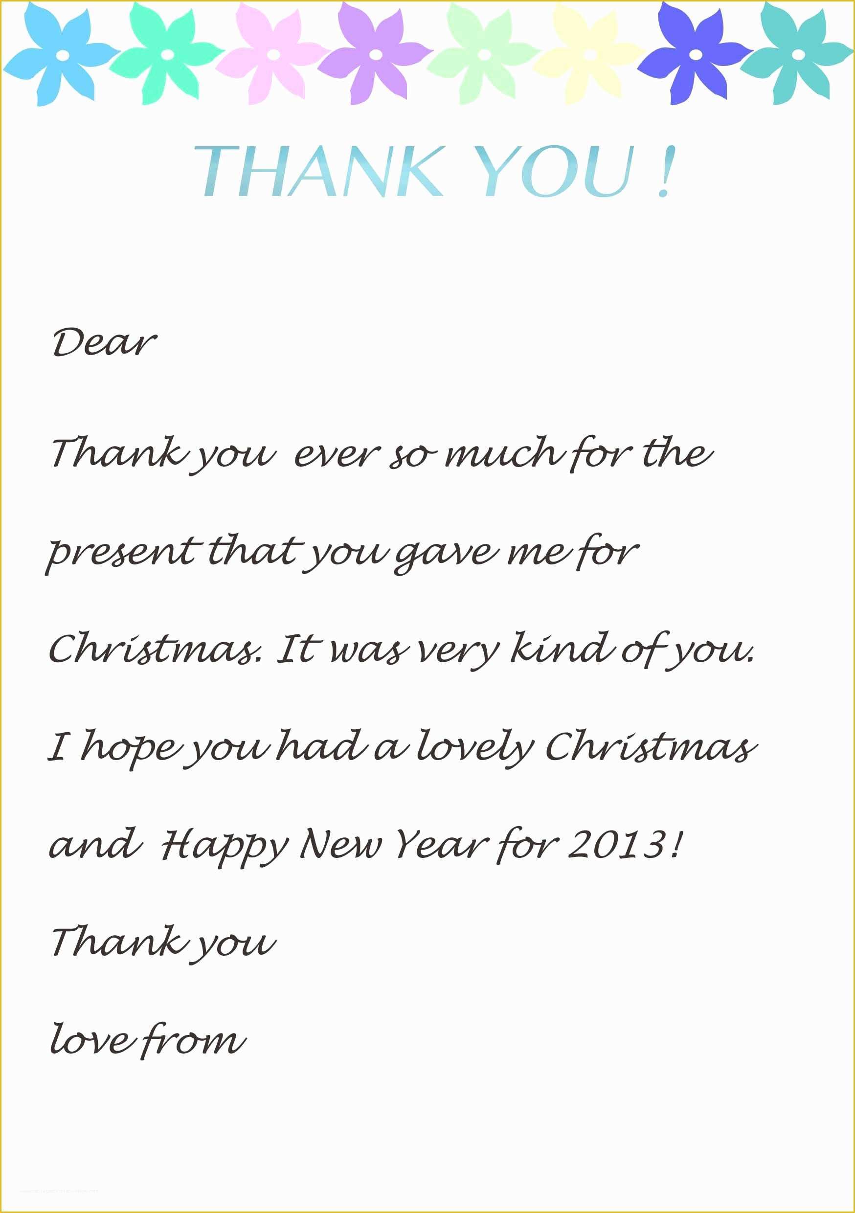 Thank You Note Template Free Of Thank You Letter Template for Kids