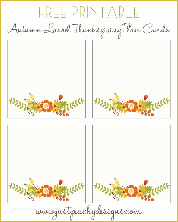 Thanksgiving Card Template Free Of Free Printable Place Cards Template for Thanksgiving