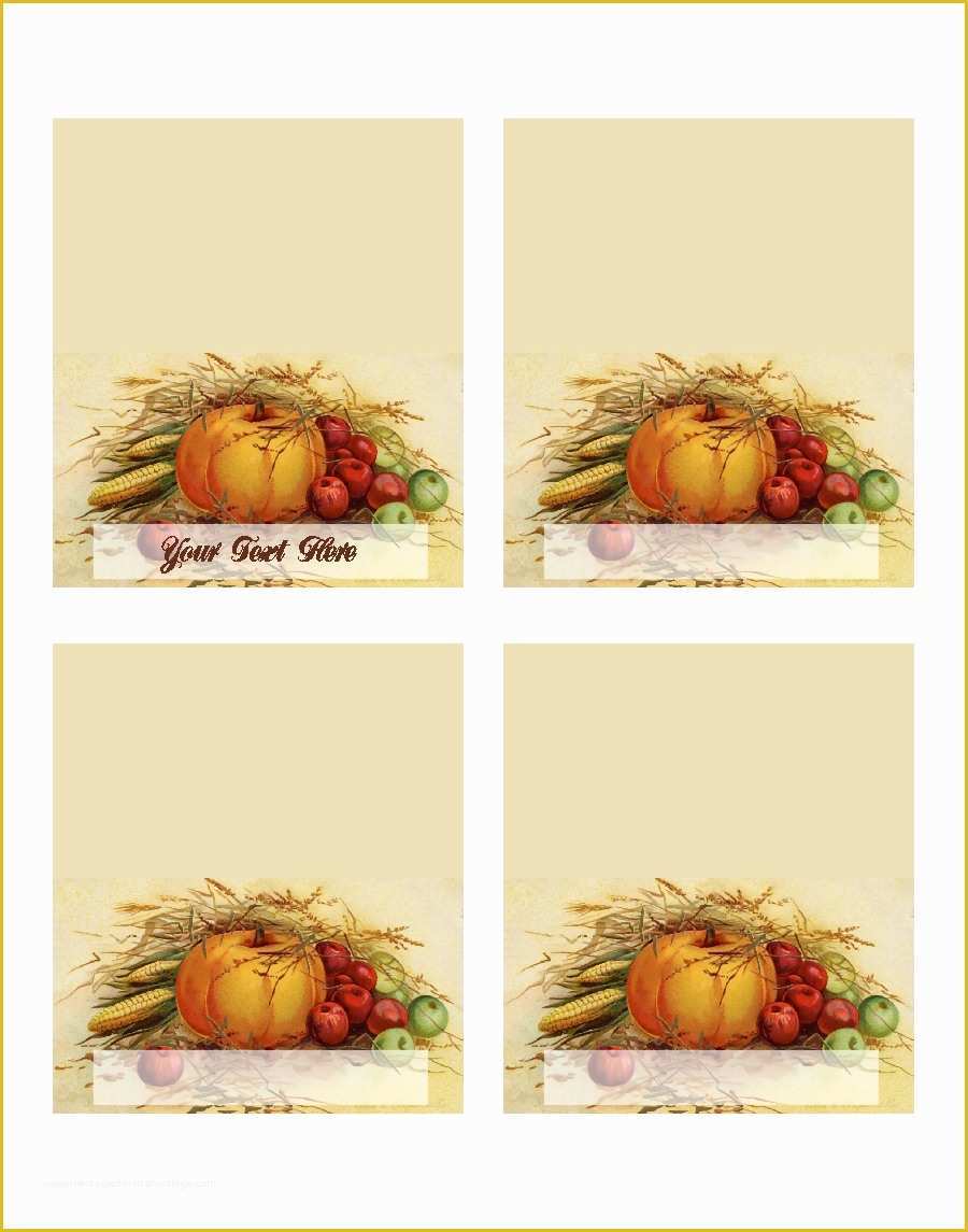 Thanksgiving Card Template Free Of Free Template Thanksgiving Place Cards Mxmixe