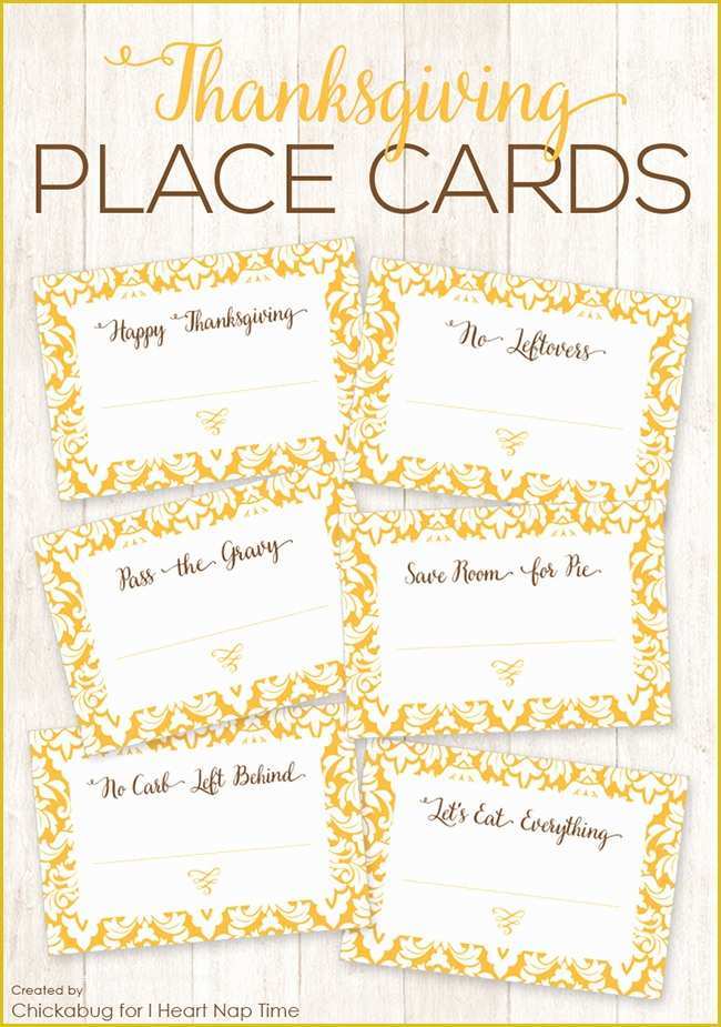 Thanksgiving Card Template Free Of Free Templates for Thanksgiving Place Cards – Happy Easter
