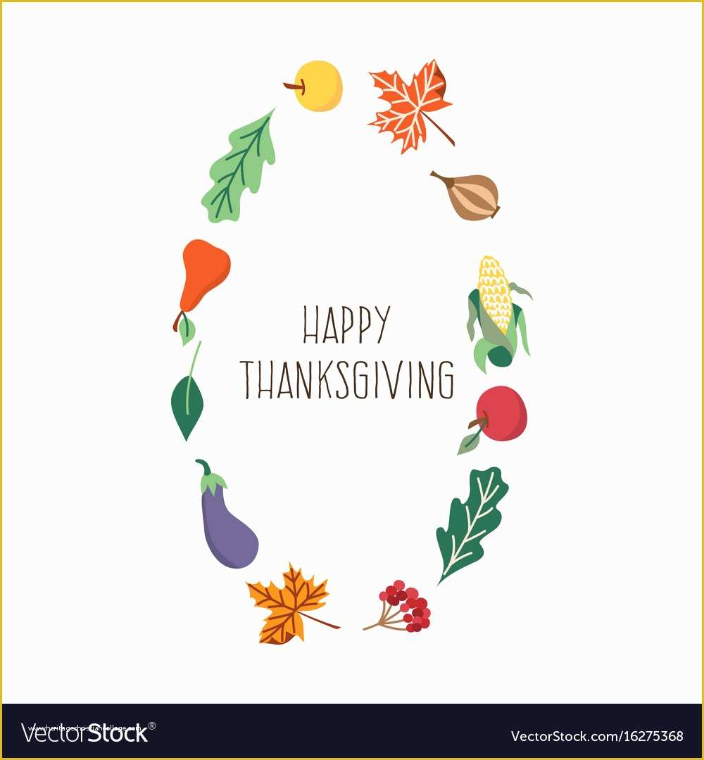 Thanksgiving Card Template Free Of Happy Thanksgiving Card Template isolated Vector Image