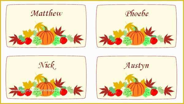 Thanksgiving Card Template Free Of Thanksgiving Table Name Cards Templates – Happy Easter