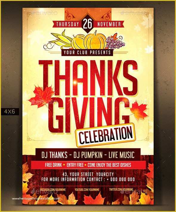 Thanksgiving Flyer Free Template Of 20 Best Psd Thanksgiving Flyer Templates Print