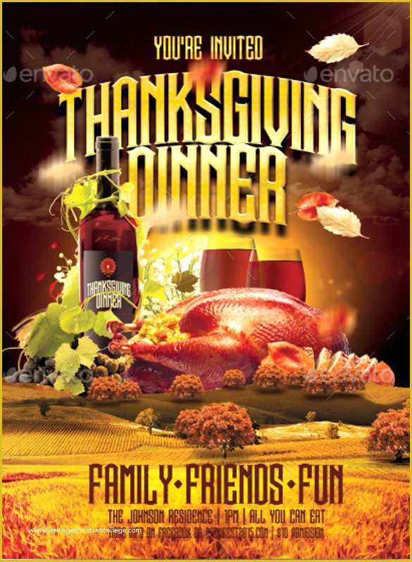 Thanksgiving Flyer Free Template Of 49 Dinner Invitation Templates Psd Ai Word
