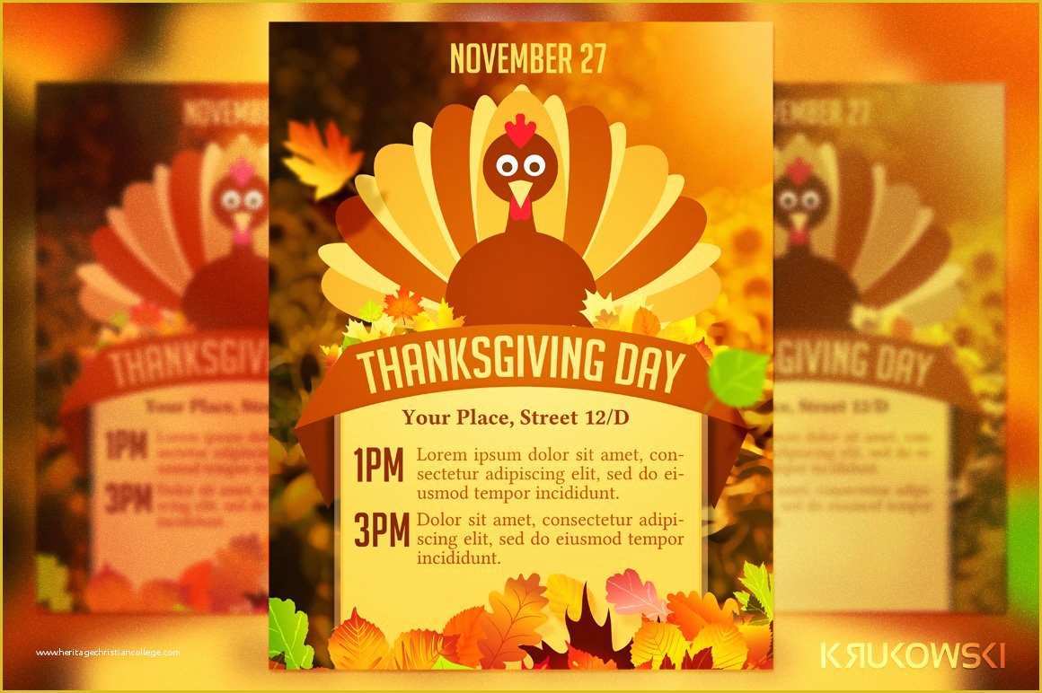 Thanksgiving Flyer Free Template Of Thanksgiving Day Flyer Flyer Templates Creative Market