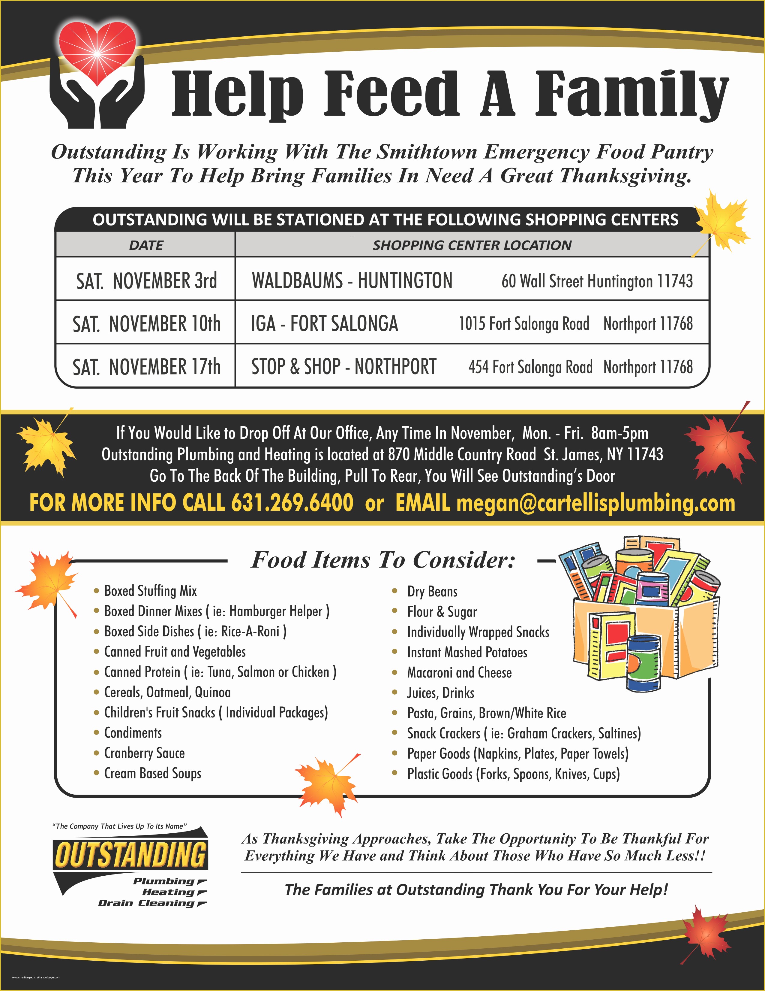 Thanksgiving Food Drive Flyer Template Free