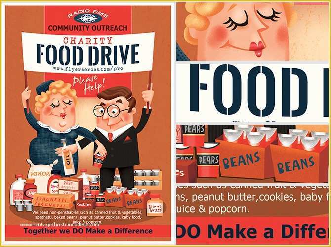 Thanksgiving Food Drive Flyer Template Free Of Charity Food Drive Flyer Template Flyerheroes