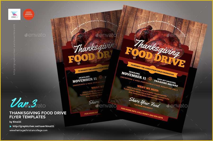 Thanksgiving Food Drive Flyer Template Free Of Thanksgiving Food Drive Flyer Templates by Kinzi21
