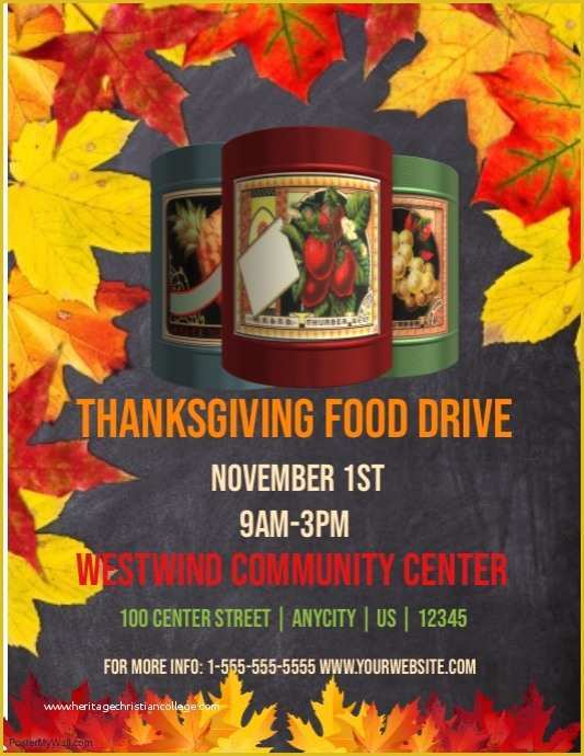 Thanksgiving Food Drive Flyer Template Free Of Thanksgiving Food Drive Template