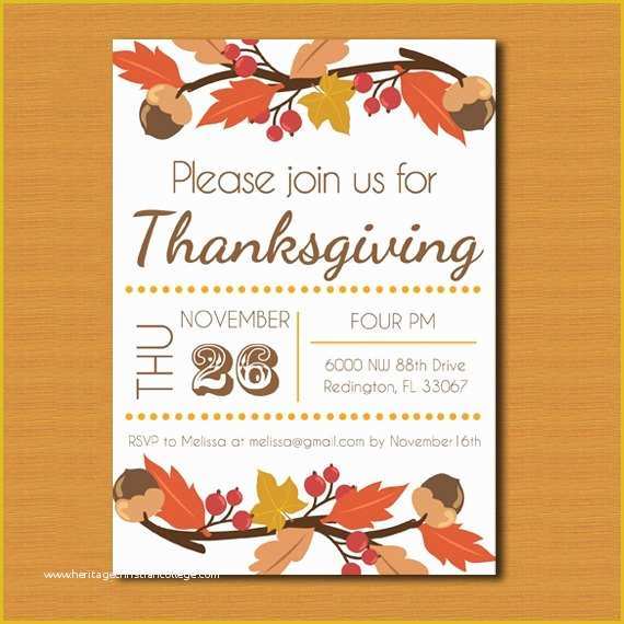 Thanksgiving Potluck Invitation Template Free Printable Of Thanksgiving Invitation Thanksgiving Invite