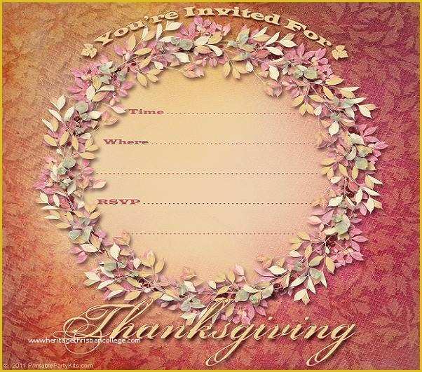 Thanksgiving Potluck Invitation Template Free Printable Of Thanksgiving Invitations 365greetings