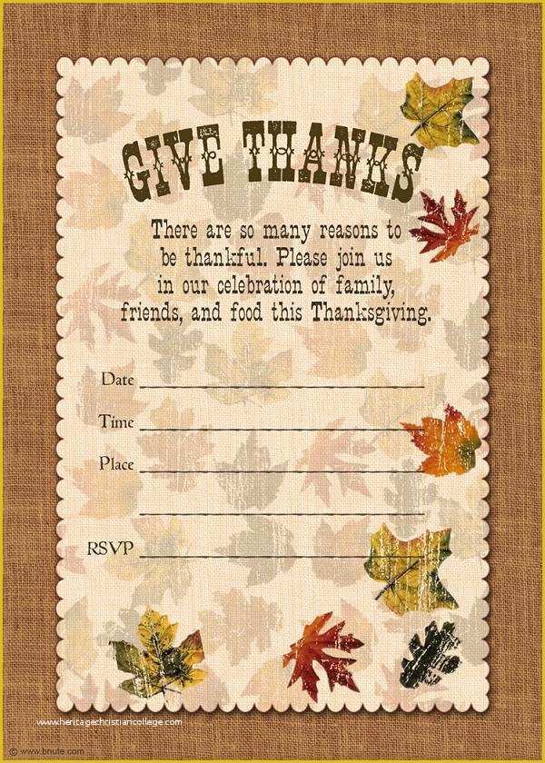 Thanksgiving Potluck Invitation Template Free Printable Of Thanksgiving Invitations 365greetings