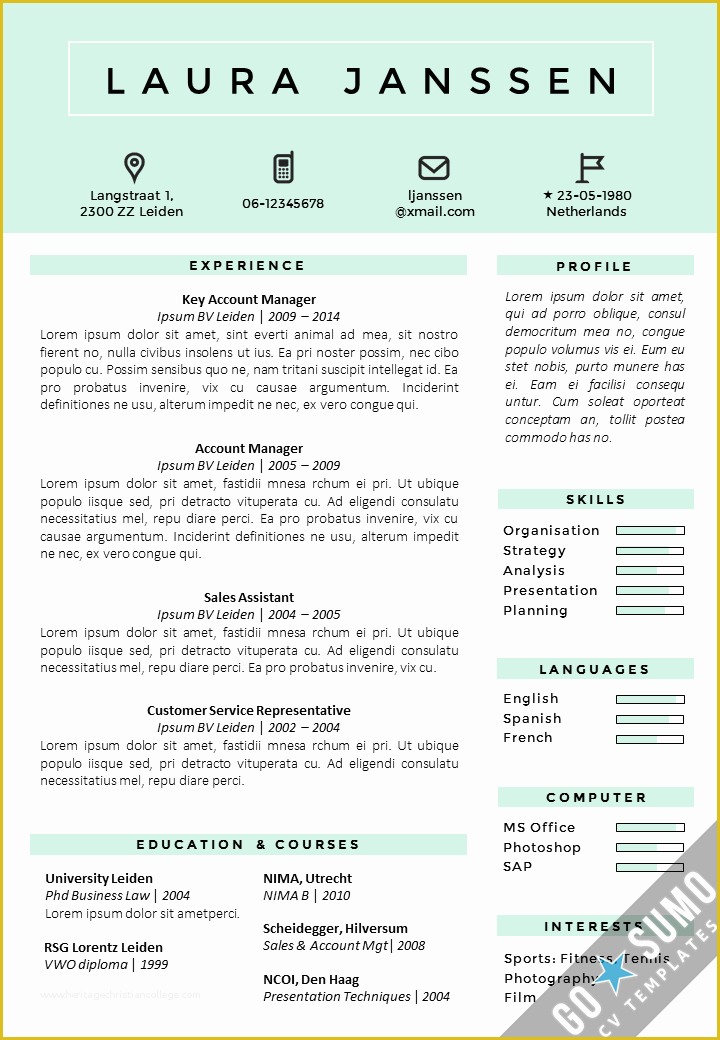The Best Free Resume Templates Of Cv Template tokyo Go Sumo Cv Template