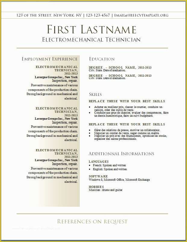 The Best Free Resume Templates Of Free Cv Templates 36 to 42 – Free Cv Template Dot org