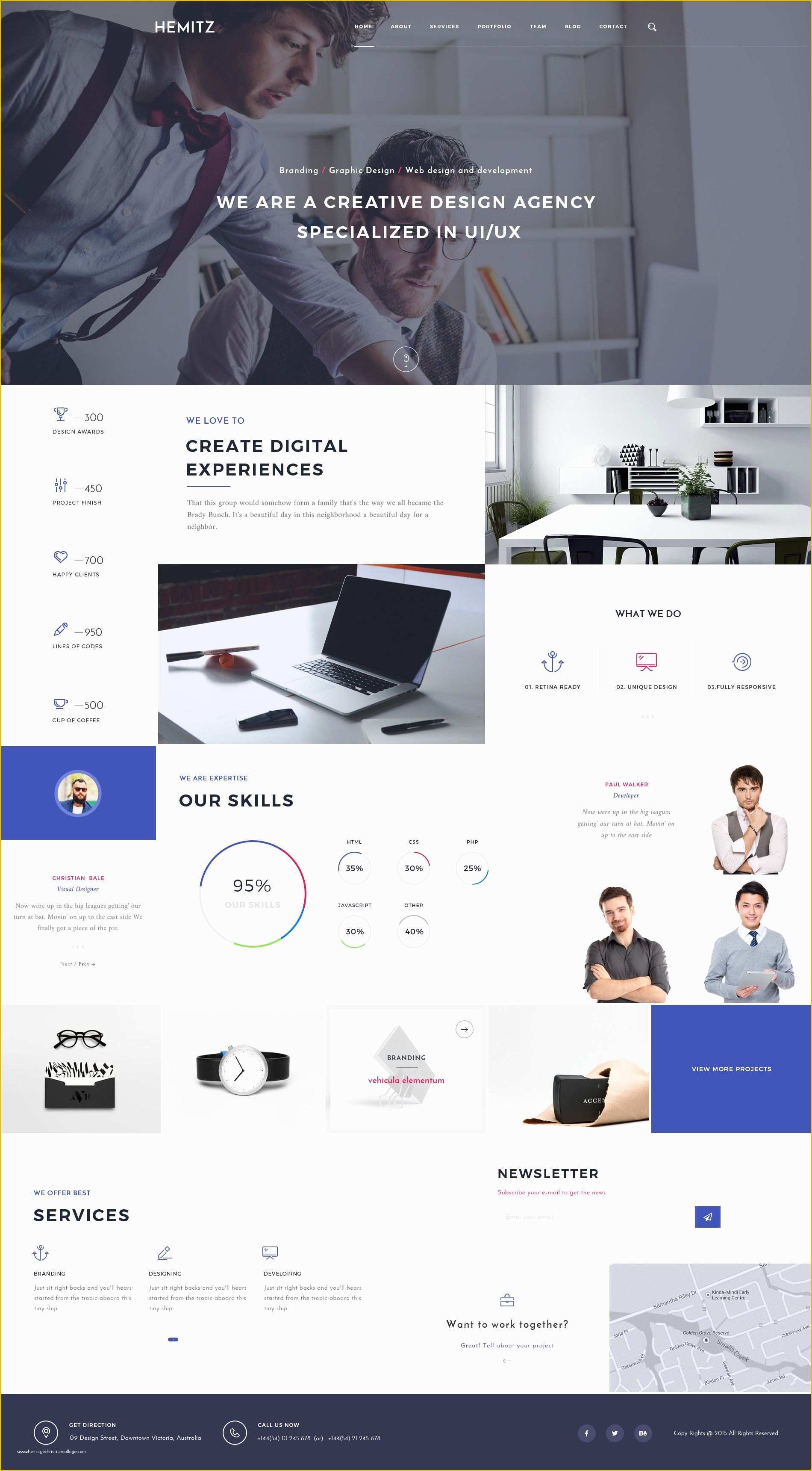 Themeforest Free Templates Of Hemitz Modern Portfolio Psd Template Psd Templates