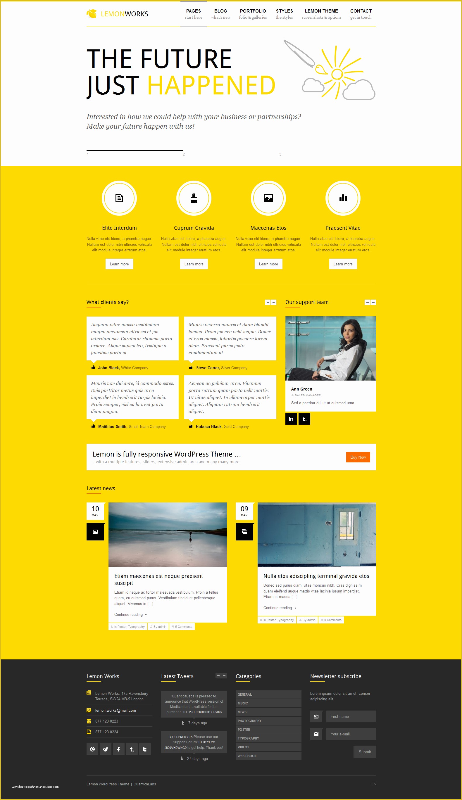 Themeforest Free Templates Of Lemon Responsive Portfolio Wordpress theme by