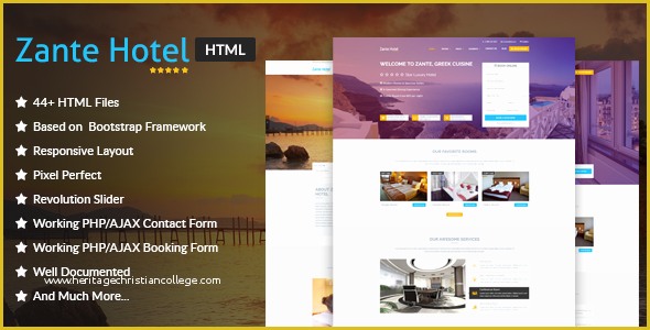 Themeforest Free Templates Of themeforest Zante Hotel Download Hotel and Resort HTML