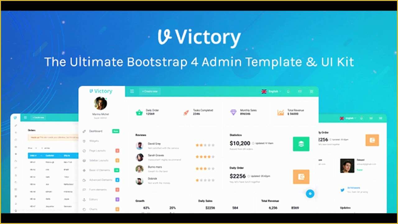 Themeforest Free Templates Of Victory Bootstrap 4 Admin Template