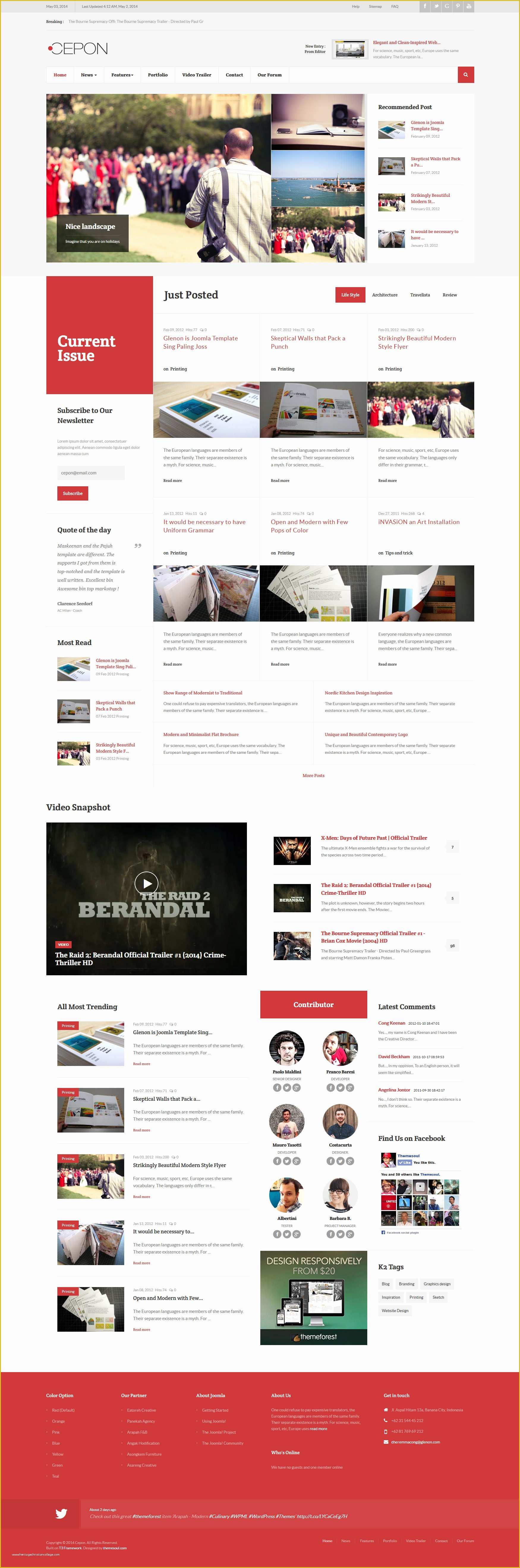 Themeforest Website Templates Free Download Of Cepon News and Magazine Joomla Templates by themesonic