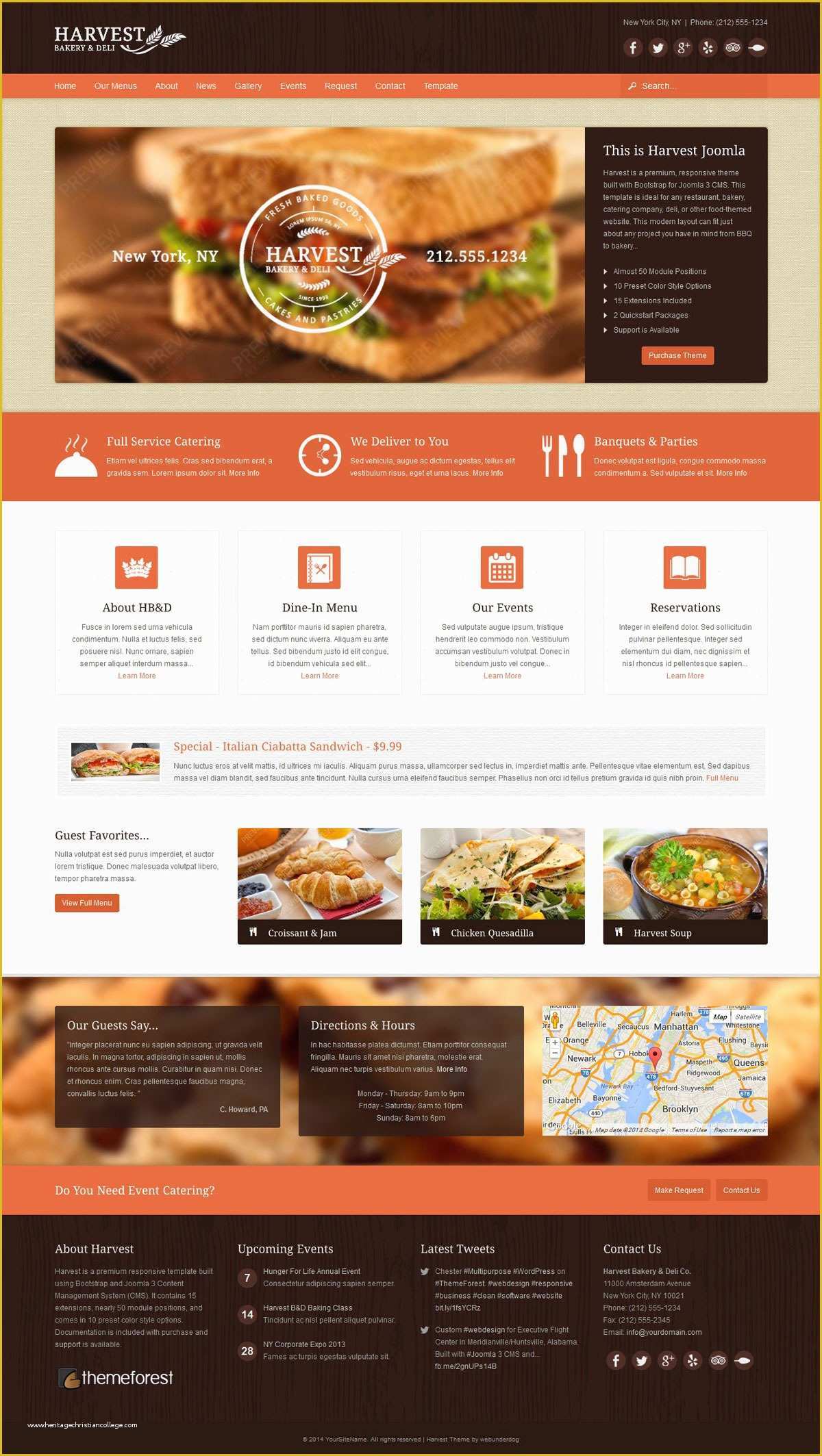 Themeforest Website Templates Free Download Of Harvest Restaurant & Food Joomla theme by Webunderdog