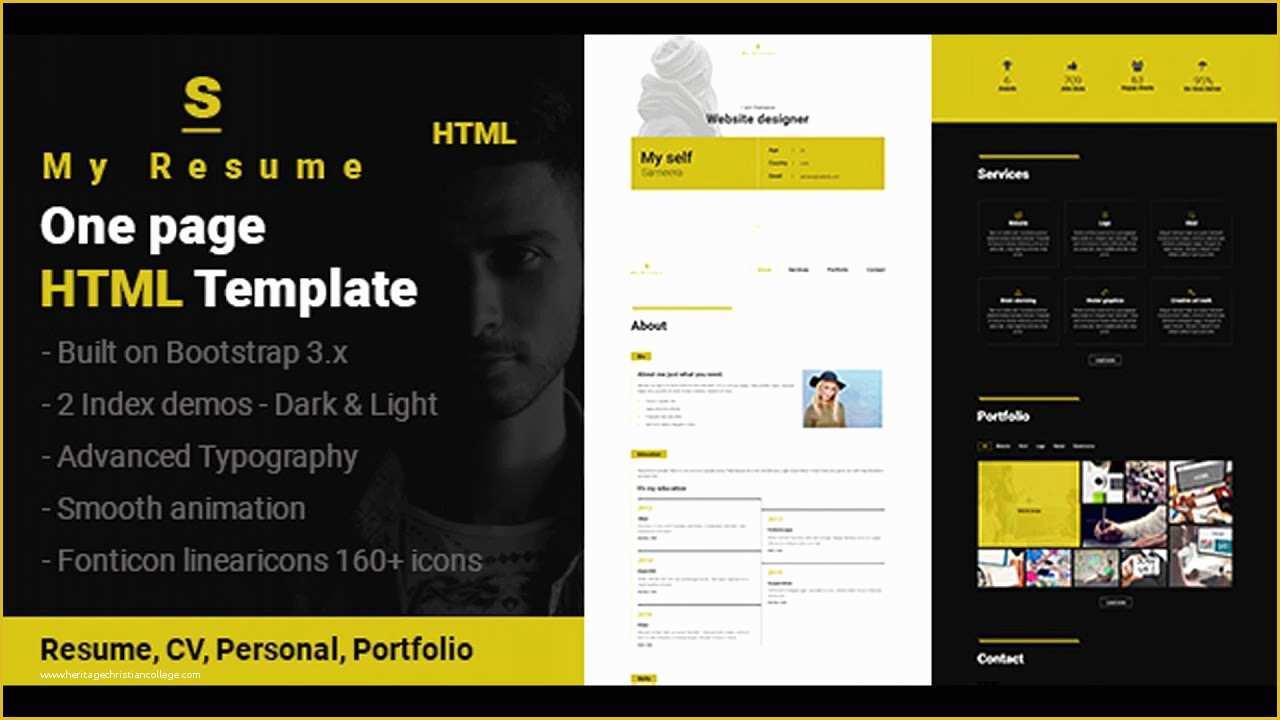 Themeforest Website Templates Free Download Of S Resume Cv Portfolio E Page HTML Template