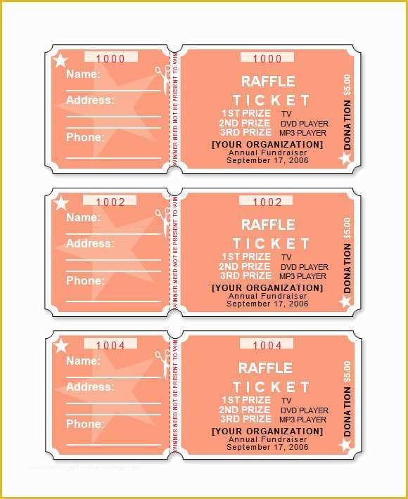 Ticket Layout Template Free Of 12 Sample Raffle Sheet Templates – Pdf Word Excel