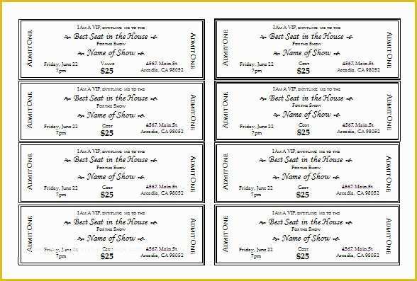 Ticket Layout Template Free Of 30 Printable Ticket Templates to Download