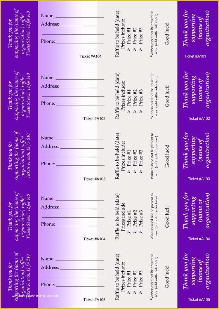 Ticket Layout Template Free Of 45 Raffle Ticket Templates